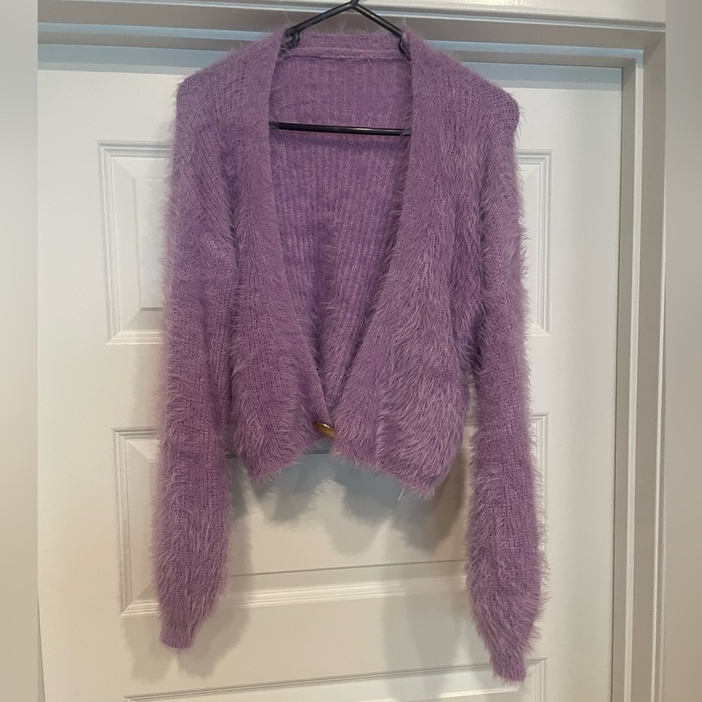 Fuzzy Sweater in lavender by Cape Clique